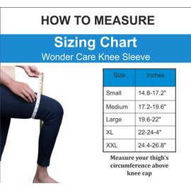 Wonder Care Kniebandage mit offener Patella, zur Schmerzlinderung, Kniebandage, für Männer und Frauen, Bänder-Rissstabilisator, schwarz, Größe M: 41,9 cm - 45,7 cm