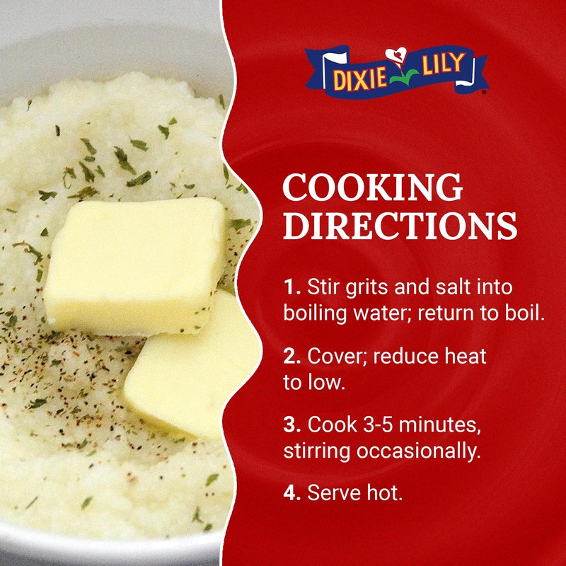 Dixie Lily White Corn Grits - Enriched With Iron, Niacin,
