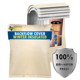 Actgan 24"X24" Backflow Preventer Insulation Cover (5F), 5 Layers Outdoor Pressure Vacuum Breaker, Water Well Pump, Sprinkler Valve, Faucet Cover for Winter Freeze Protection - Beige