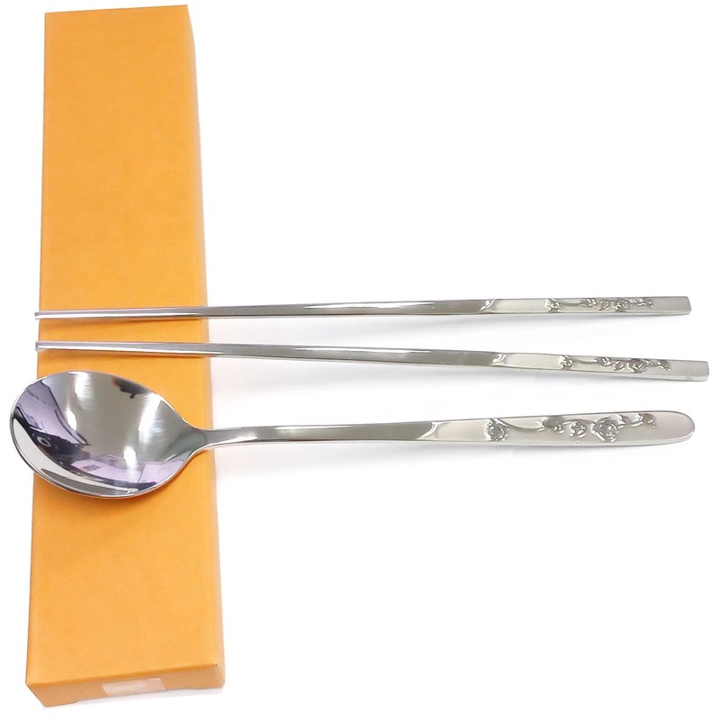 SUPIA Korean Traditional Cutlery Stainless Steel Spoons and Chopsticks Set