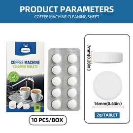 10 Stück Reinigungstabletten für Kaffeevollautomaten, Kaffeevollautomat Reinigungstabletten, Effektiv gegen Kaffeeöl-Rückstände, Geeignet für Einbauvollautomaten und andere Behälter