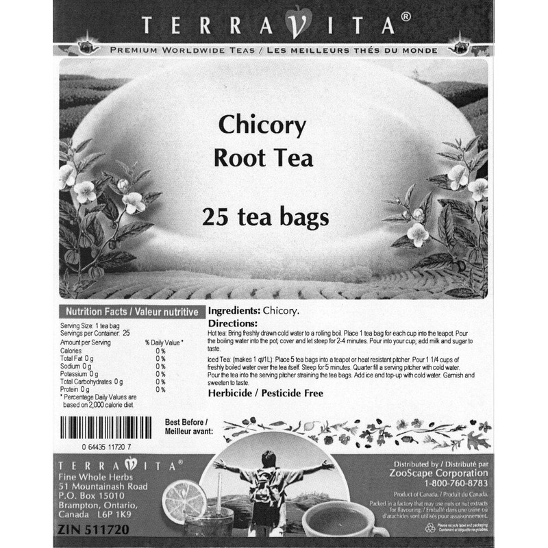 Chicory Root Tea (25 Tea Bags, ZIN: 511720)