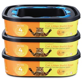 Cat Genie Refill Bags Cartridge, 7-Layers Odor Control Genie Cat Litter Refill Bags Compatible with Standard and Plus Pail Cat Litter Bags, 28ft Up to 4 Months of Supply (3 Pack-Scented)