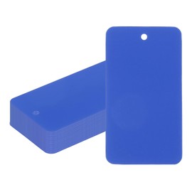 PATIKIL Plastic Shipping Tags with Wire, 50 Pcs 90 x 50 mm Waterproof Blank Labels Hang Tag with String for Outdoor Luggage Product Identification Price Marking, Blue