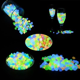 chic style 200PCS Glow Stones Pebbles, Gardening Luminous Glow Stones Rocks Outdoor Decor Glowing Water Fish Tank Gravel