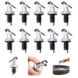 Cystarry 10 PCS Oil Pour Spouts, Olive Oil Vinegar Wine Dispenser with Leak-Proof Cap,Oil Bottle Stopper for Kitchen and Bar