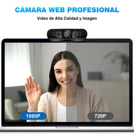 Webcam con Micrófono, Cámara Web 2K HD 1080P para Ordenador, Plug＆Play, Cámara USB para Ordenador Portátil, PC/Mac, Se Puede Usar para Estudio en Línea, Videollamadas, Grabación