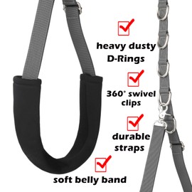 Dog Grooming Supplies Dog Grooming Belly Straps Groomer Extension Straps Grooming Loop for Pet Dog Grooming Table Grooming Arm (Gray)