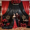 Black Glitter Backdrop Curtain for Parties Wedding,10Ft x 10Ft Non-Wrinkle
