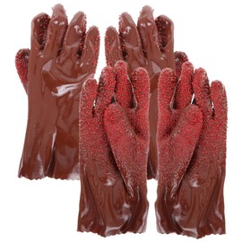 MAGICLULU 2pairs Heavy Duty Reusable Plumbing Gloves Snake Design for Drain Cleaning Enhanced Grip Flexible Fit Tough PVC for Home Use