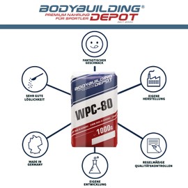 Bodybuilding Depot Whey Protein Powder 1 kg Coconut Environmentally Friendly Packed in Paper