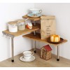 HYNAWIN 3-Tier Corner Shelf, Bamboo & Metal Storage Rack with