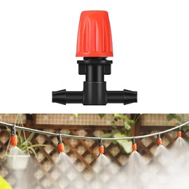 Irrigation Dripper Nozzles, 50-Pack, 1/4 Inch Three-Way Atomizing Sprayers, Adjustable Micro Spray Emitters for Garden