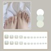 24Pcs Press On Toenails Short Square Fake Toenails Acrylic Toe