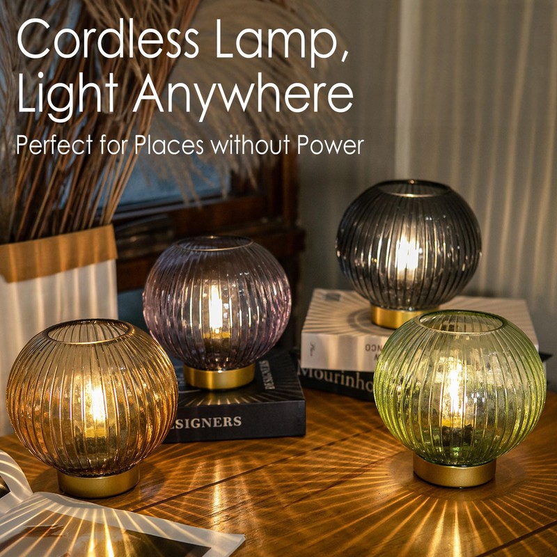 ULAROOM Battery Operated Lamp with Remote Control, Battery Powered Table