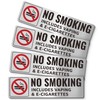 (4 Pack) No Smoking Sign Includes Vaping & E-Cigarettes, 7x2"