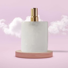 Refillable Perfume Bottle - Healing Crystal - Polished Natural Gemstone - Travel Size (White Crystal, Square)