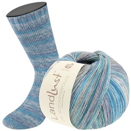 LANA GROSSA Landlust Sock Wool Merino Wool Sock Yarn in Various Colours Hand Knitting Yarn Made of 80% Virgin Wool (Merino) and 20% Polyamide 100 g Wool for Knitting and Crocheting 420 m Yarn
