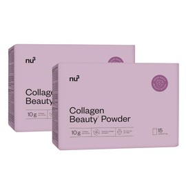 nu3 Collagen Beauty Powder - Collagen Powder with Biotin, Zinc & Vitamin C for Skin, Hair & Nails, Collagen Sachets, Gluten Free, Lactose Free, No Dyes, Fruity Flavour - 2 x 15 Bags