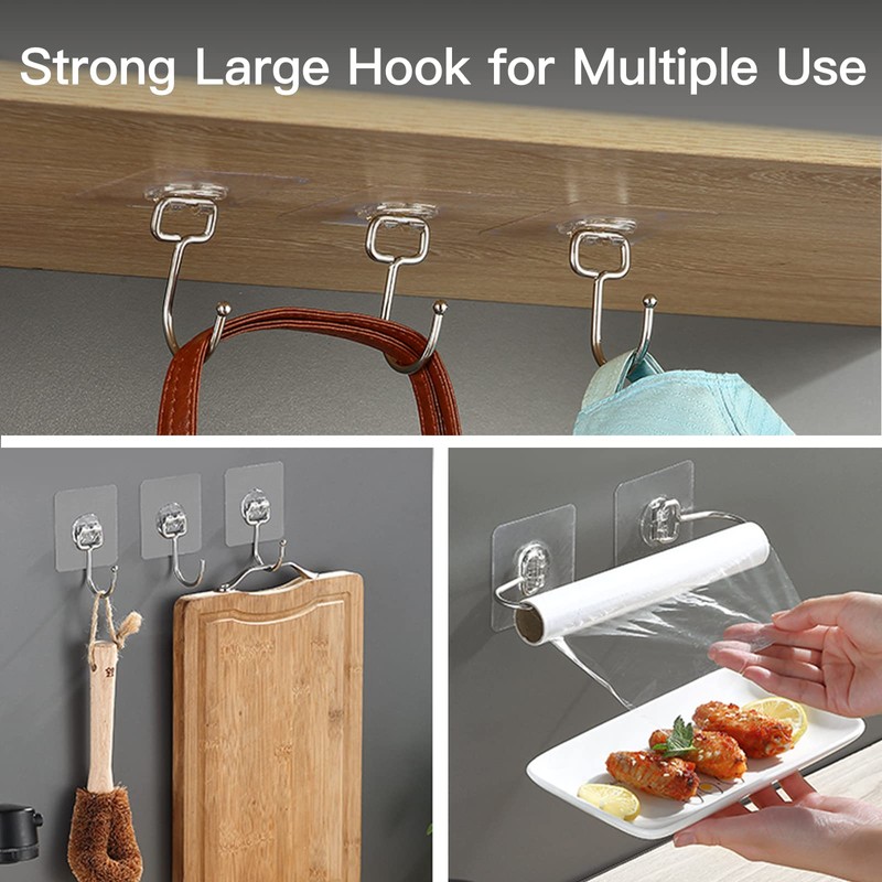 Large Hooks for Hanging Heavy-Duty 44Ib(Max) 10 Packs, Wall Hangers