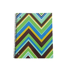 Carolina Pad Studio C College Ruled Foil Cover Spiral Notebook, the Hot Chocolate Collection (Shades of Blue, Green, Brown, and Gold Foil Waves, 8.5 Inches x 10.5 Inches. 80 Sheets, 160 Pages)