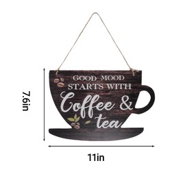 Wooden Coffee Vintage Kitchen Creative Hanging Cafe Sign Rustic Style Indoor and Outdoor Home Furnishings Lover Art Decoration 1pcs