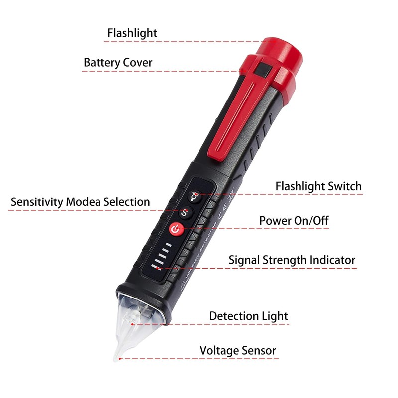 MXCOIRTP Voltage Tester, Non-Contact Voltage Detector, Electrical Tester, 3 Ranges