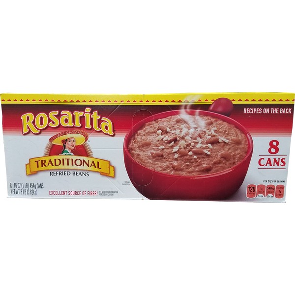 Rosarita Traditional Refried Beans, 128 Ounce