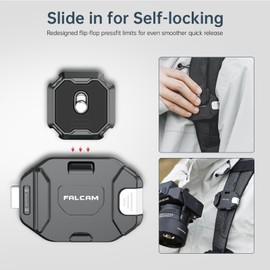 ULANZI F38 Camera Quick Release Mount, Camera Backpack Plate V2 Clip with 1/4" to 3/8" Screw Thread, Quick Release System Camera Tripod Mount Adapter for Shoulder Strap Quick Mount/Release