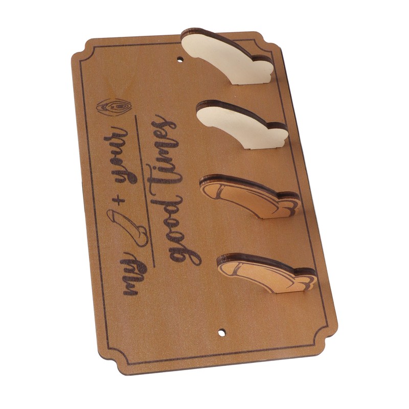 Key Holder Rack 4 Hook Cute Pendant Poplar Wooden Key
