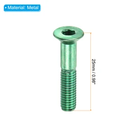 PATIKIL Skateboard Hardware Kit, 1" Mounting Screws Hex Head Bolts Nuts Set with Spanner for Longboard Cruiser, Green