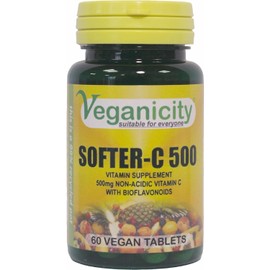 Softer-C 500 : Non-Acidic Vitamin C Supplement 500mg : 60 Tablets, in a Planet-Friendly 99% Recycled Pot