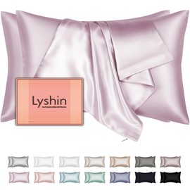 Mulberry Silk Pillow Cases 2 Pack Standard Size 20x26 Inches with Hidden Zipper, Ultra Smooth and Soft Breathable Cooling Silk Satin Pillowcase Set of 2, Better for Hair and Skin, Gifts for Women Men