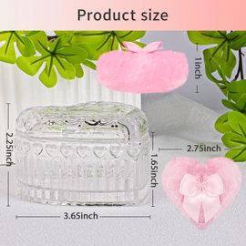 Gsteng Large Body Powder Puffs and Containers, Crystal Clear Powder Container with Soft Power Puffs, Reusable Dusting Powder Case with Washable Velvet Face Body Glitter Puffs Wet and Dry Makeup