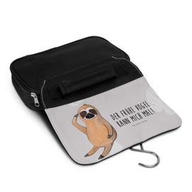 Mr. & Mrs. Panda Toiletry Bag Sloth Bird Show, gray, Hand Drawn