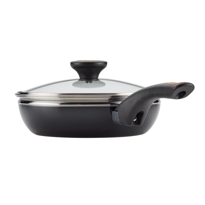 Farberware Glide Copper Ceramic Nonstick Covered Egg Poacher, 8-Inch, Black