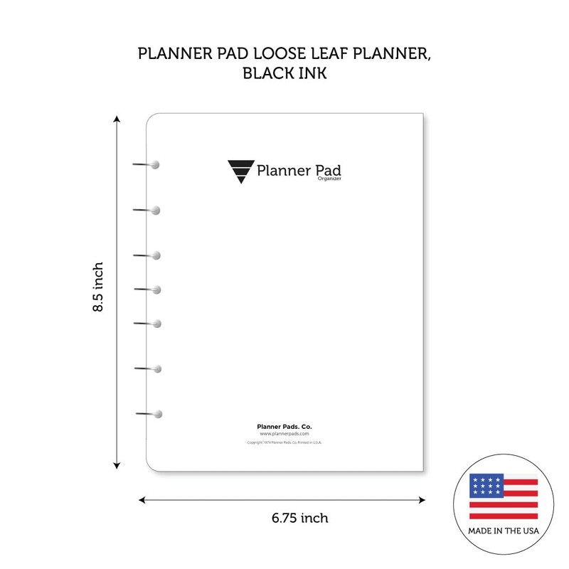 Planner Pad 7 Hole Loose Leaf 3-Tier Funnel Down 12