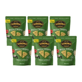 Sonoma Creamery Pizza Crisps, Veggie Supreme, Savory Snack Cracker, High Protein, Low Carb, Gluten Free, Wheat Free, Keto Friendly, 2 Oz (Pack of 6)