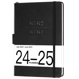 Academic Diary 2024-2025 - Diary 2024-2025 from July 2024 to June 2025, A5 Week to View Diary, Weekly Planner with Leather Cover, Pen Loop, Inner Pocket