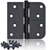 4 x 4 Inch Black Door Hinges, 18 Pack Matte