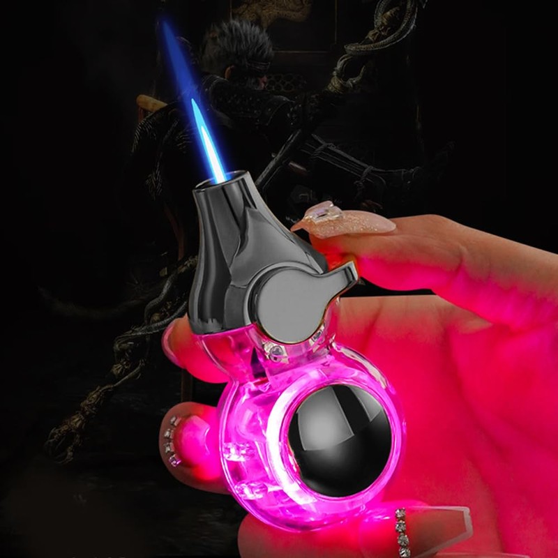 Jet Torch Lighter, Butane Refillable Cool Lighter with Visible Fuel