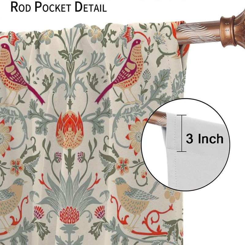XBDDZSW - Cortinas bohemias de William Morris estilo retro, diseño