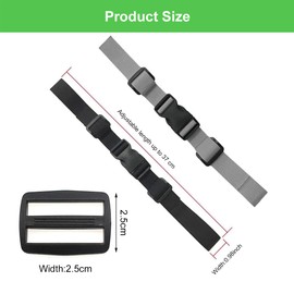 Adjustable Chest Strap Backpack, Pack of 2 Chest Strap for School Bag, Chest Strap Backpack Children's Set, Non-Slip Durable Chest Strap, Nylon Chest Strap with Buckle, for Outdoor Travel (Black +