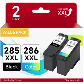 PG-285 XXL CL-286 XXL Black Color Ink Cartridge Compatible for Canon PG-285 XL CL-286 XL Value Pack, Printer Ink for Canon 285 286 Ink Work with Pixma TR7820, TS7720, TS7722 Inkjet (2-Cartridges)