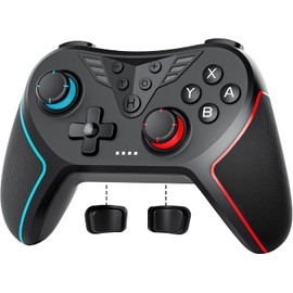 ZONEY Switch Controller for Switch/Switch OLED/Switch Lite, Switch Pro Controller Wireless with Hall Joystick, Programmable Buttons, 6-Axis Gyro, Double Shock, Wake Up, Turbo (Black)