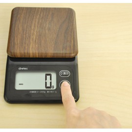 Doritech KS-276DW Digital Scale Forest, 4.4 lbs (2 kg), Dark Wood with Large Screen, Easy to See Diagonally
