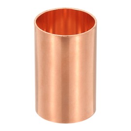 PATIKIL 1" Copper Coupling Fittings with Sweat Ends, Straight Copper Pipe Fitting Coupler Without Stop Solder Connection Welding Joint Connector for HVAC Air Conditioning Plumbing