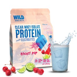WILD SOCIETY- Proteína de Suero Transparente Premium  Electrolitos Refrescante Proteína de Suero en Polvo Aislada 20g de Proteína,                    