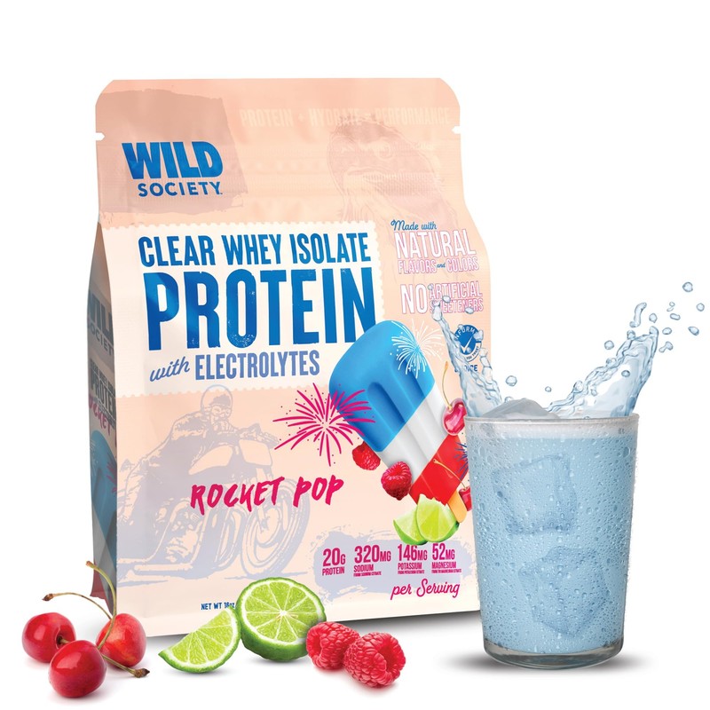 WILD SOCIETY- Proteína de Suero Transparente Premium Electrolitos Refrescante Proteína