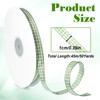 50 Yards Green Plaid Ribbon, 3/8 Inch Green and White